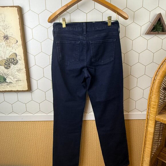 NYDJ Marilyn Straight-Leg Dark Wash Denim Jeans - Size - 4P - Picture 2 of 6